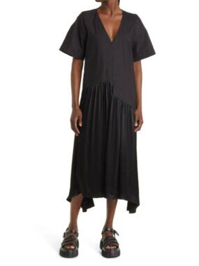 Topshop Chuck On Poplin & Satin Dress